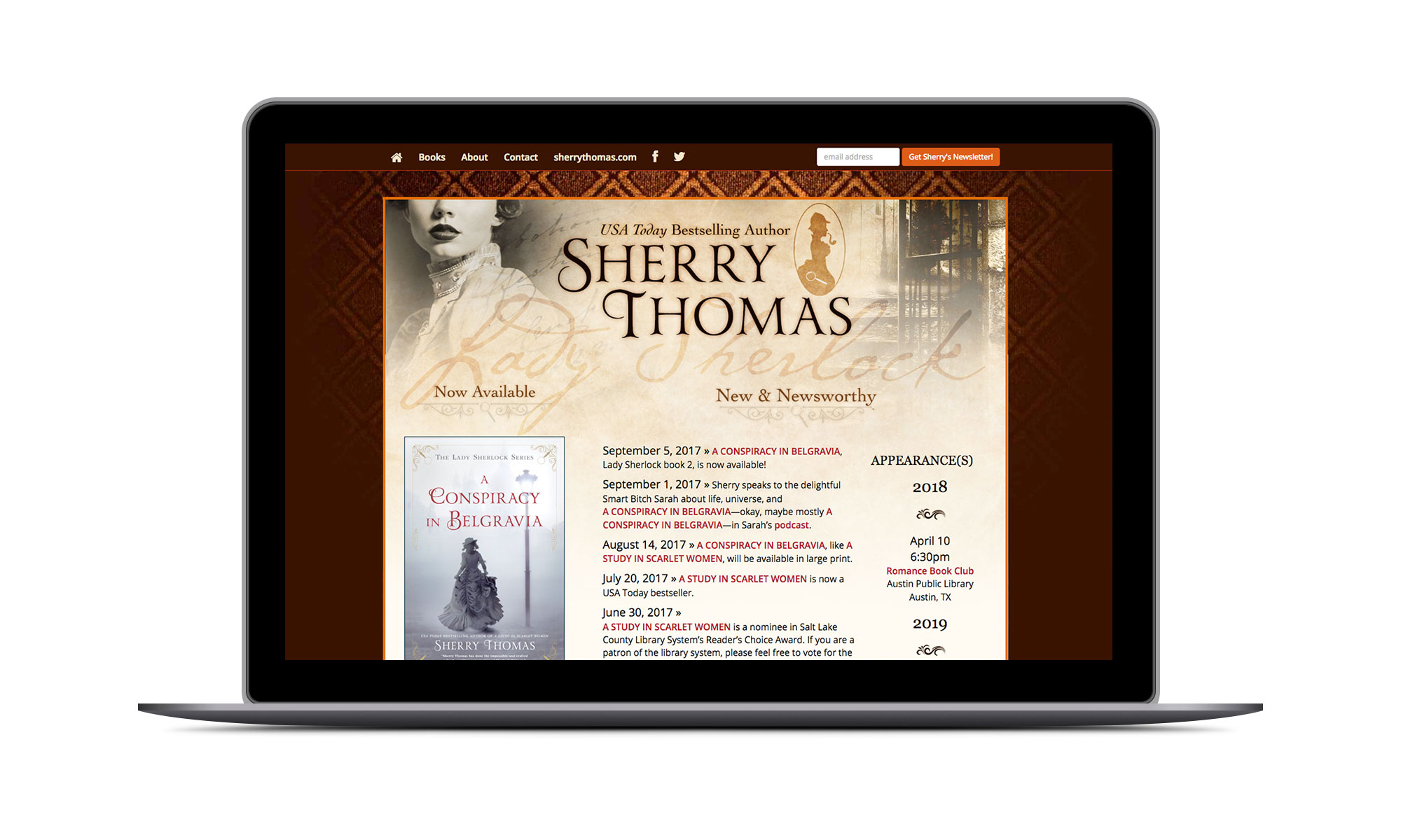 Screenshot: Lady Sherlock Books Website